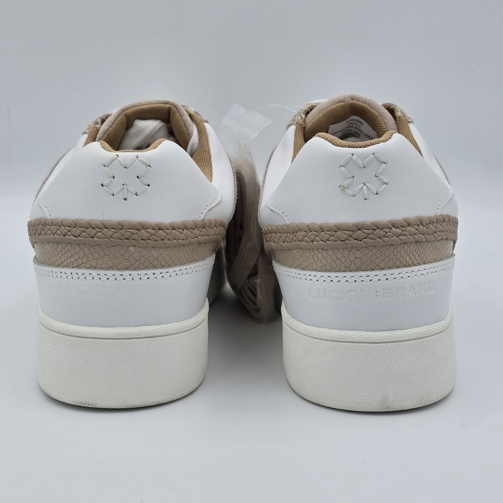 NWOT Lucky Brand Halinna Lace-Up Sneakers, White/Tan, Women's 11M - Picture 7 of 16